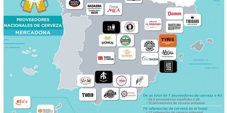Mapa de cervezas de Mercadona