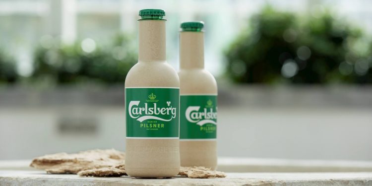 Botella de papel de Carlsberg
