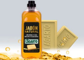 Lagarto transforma su pastilla en Jabón Natural Líquido