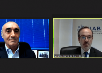 Juan Jose De la Cerda y Mauricio Garcia de Quevedo durante la firma online del convenio