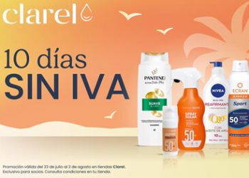 Clarel ayuda al ahorro familiar eliminando el IVA en cerca de 1.000 tiendas. Fuente: Clarel.