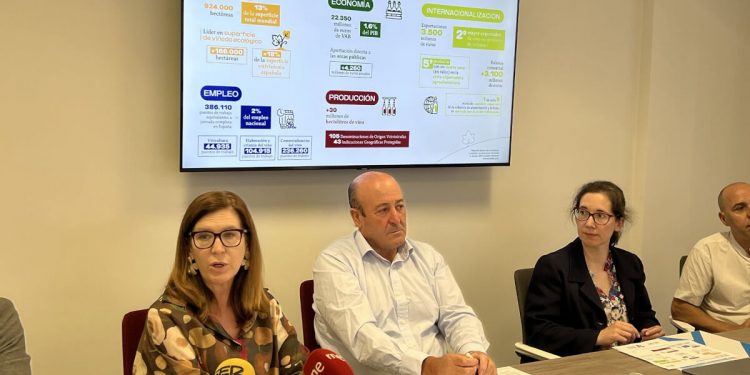 Rueda de prensa organizada por la Organización Interprofesional del Vino de España (OIVE). Fuente: OIVE