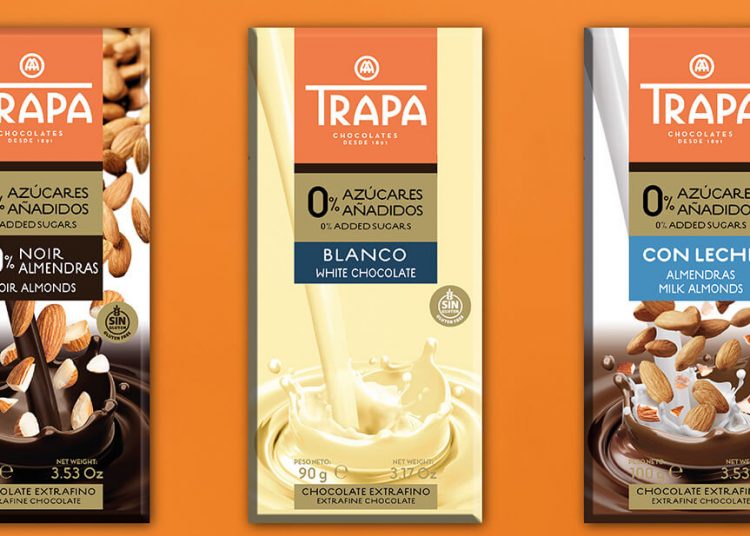 Tabletas de Chocolates Trapa en Carrefour. Fuente: Chocolates Trapa.
