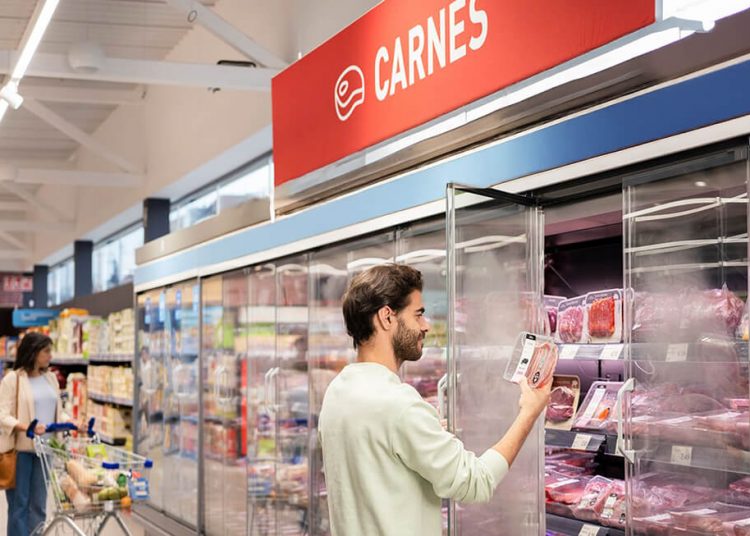 El precio de la carne en Aldi ha sido un 10,6% menor que la media del mercado en el último año. Fuente: Aldi.