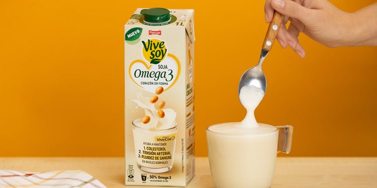 Pascual innova en el mercado plant-based con Vivesoy soja Omega 3. Fuente: Pascual.