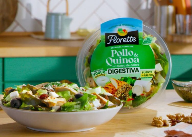 Nueva Ensalada Completa Pollo y Quinoa Digestiva de Florette. Fuente: Florette.