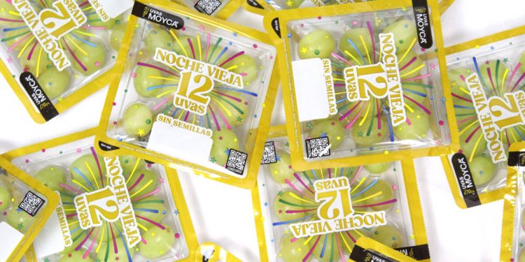 Moyca crea un packaging especial de doce uvas para Nochevieja. Fuente: Moyca.