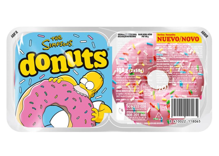 Donuts sorprende con una nueva edición limitada de Los Simpson. Fuente: Bimbo.