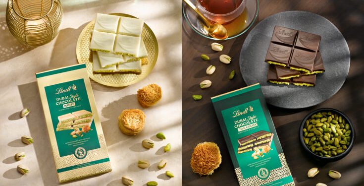 Lindt lanza de nuevo su Dubai Style Chocolate con nuevas variedades. Fuente: Lindt.