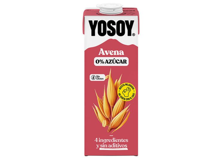 Yosoy reformula su bebida de Avena 0% Azúcar y crea una versión sin gluten. Fuente: Yosoy.