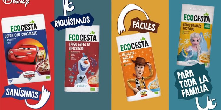 Biogran lanza las bebidas vegetales de Ecocesta con una nueva imagen de Disney. Fuente: Biogran.