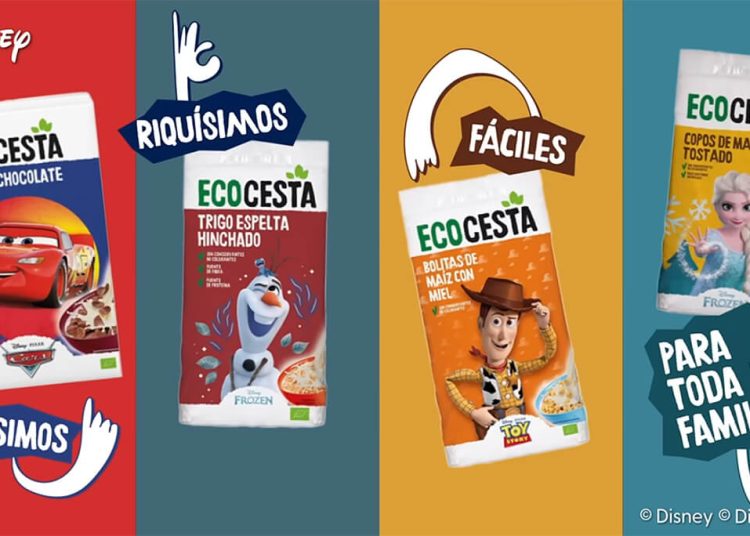 Biogran lanza las bebidas vegetales de Ecocesta con una nueva imagen de Disney. Fuente: Biogran.
