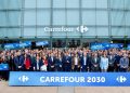 Alexandre Bompard y Elodie Perthuisot presentan la estratega de Carrefour 2030 en España. Fuente: Linkedin.