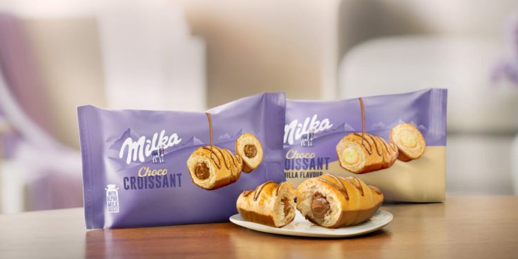 Mondelēz apuesta por la categoría de bollería con el nuevo Milka Choco Croissant. Fuente: Mondelēz International.