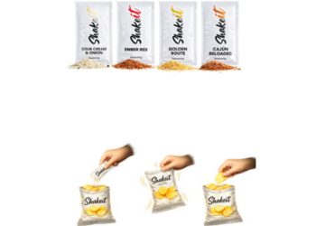 ShakeIt sorprende con las primeras patatas fritas sin sal ni sabor pero con especias para mezclar. Fuente: ShakeIt.