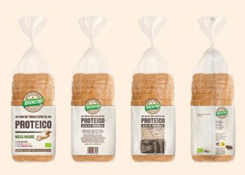 Biocop presenta el nuevo pan de trigo espelta integral proteico con masa madre. Fuente: Biocop.