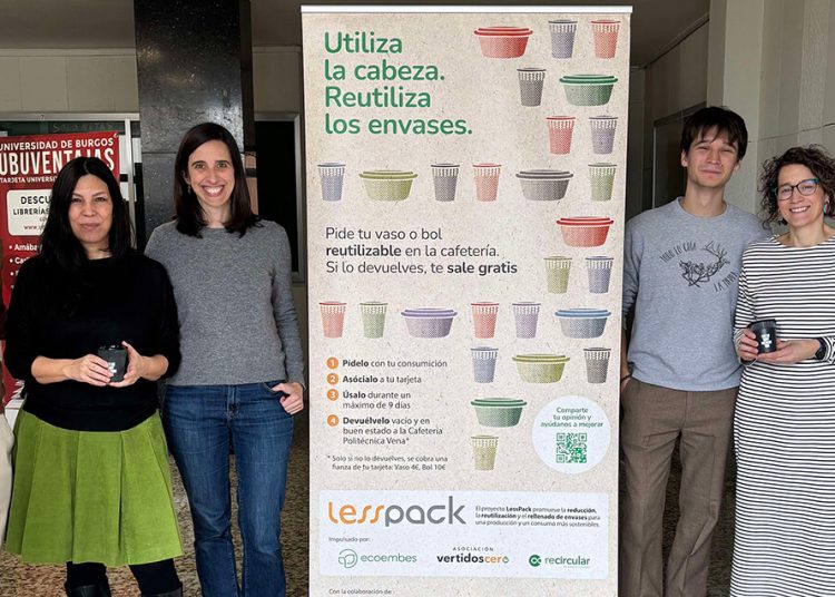 Ecoembes lleva su proyecto LessPack a la Universidad de Burgos para impulsar una economía más circular. Fuente: Ecoembes.