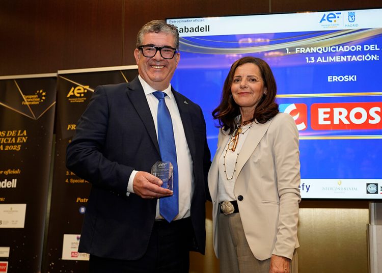 Eroski recibe el premio “Franquiciador del Año” en el sector alimentación. Fuente: Eroski.