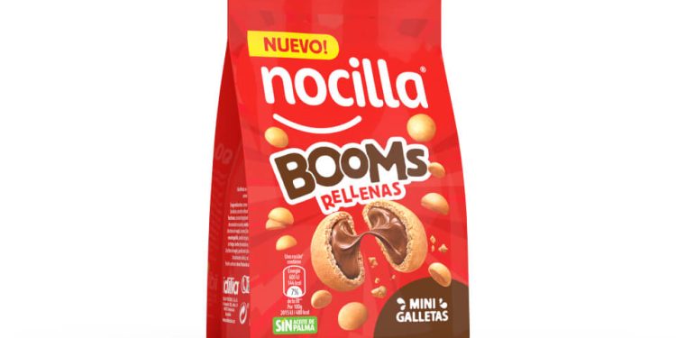 Nocilla innova en el mercado de galletas con sus nuevas Booms Rellenas. Fuente: Nocilla.