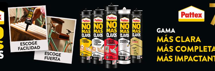 Pattex renueva la imagen de No Más Clavos y amplía la gama con un nuevo producto. Fuente: Pattex.