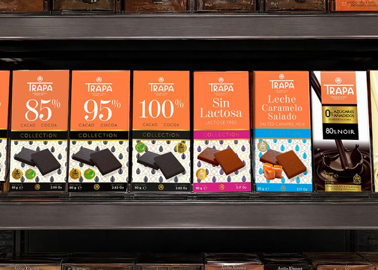 Chocolates Trapa refuerza su presencia en la distribución con su entrada en Eroski. Fuente: Chocolates Trapa.