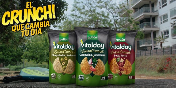 Gullón amplía su gama de Tortitas Vitalday con la nueva línea Extra Crunch. Fuente: Galletas Gullón.