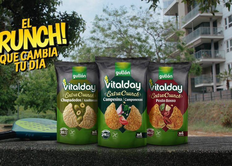 Gullón amplía su gama de Tortitas Vitalday con la nueva línea Extra Crunch. Fuente: Galletas Gullón.