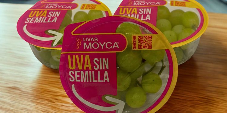 Moyca crea un nuevo formato individual para sus uvas sin semillas. Fuente: Moyca.