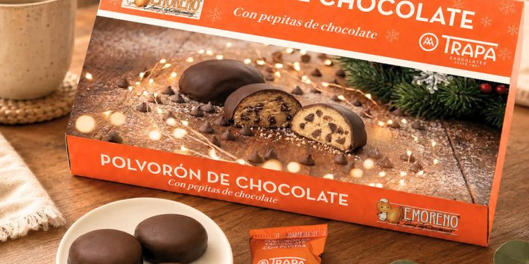 Trapa y E.Moreno se alían para crear un novedoso polvorón de chocolate. Fuente: Chocolates Trapa.