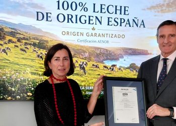 Grupo Andros obtiene el certificado de AENOR de origen 100% español de la leche fresca. Fuente: Grupo Andros.