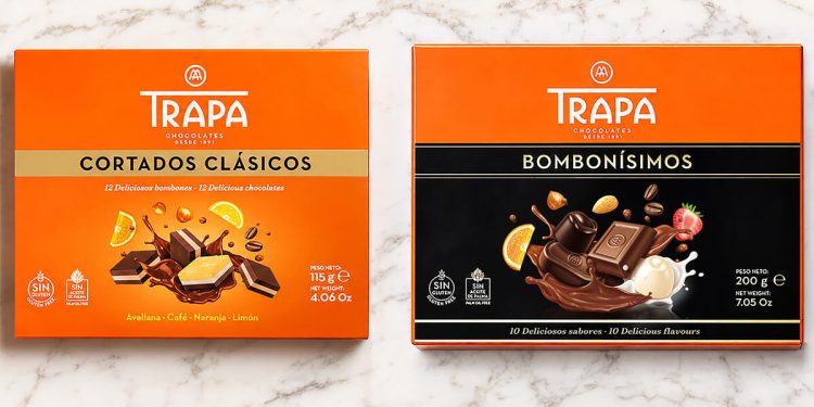Chocolates Trapa celebra su 135 aniversario renovando la imagen de sus bombones y turrones. Fuente: Chocolates Trapa.