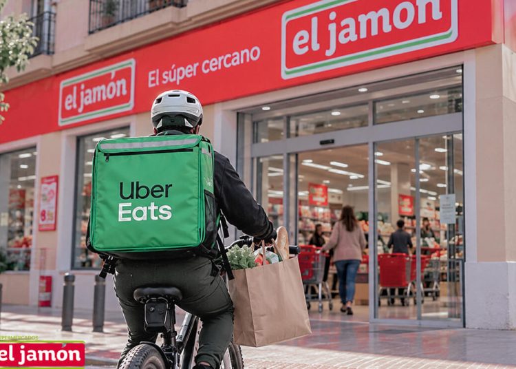 Supermercados El Jamón se incorpora a Uber Eats para acercar su surtido de proximidad a los hogares. Fuente: Supermercados El Jamón.