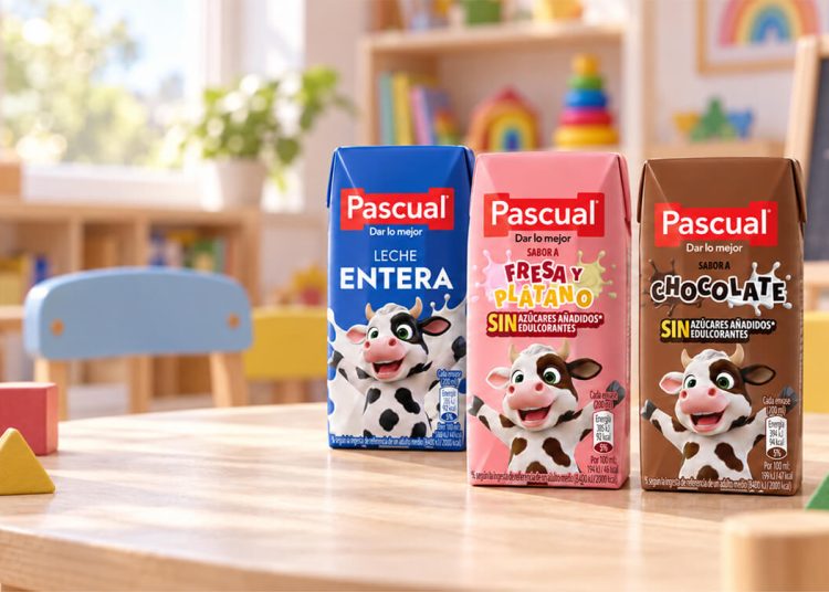 Nueva gama infantil de batidos sin azúcares añadidos ni edulcorantes de Pascual. Fuente: Pascual.