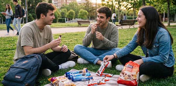 El 72% de los jóvenes consume snacks dulces al menos una vez por semana. Fuente: Mazzin.